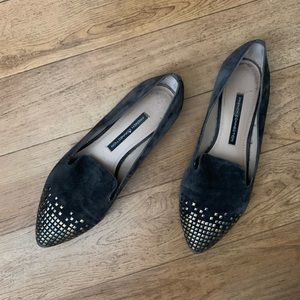 French Connection Suede Studded Flats